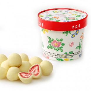 六花亭草莓巧克力红盒100g/杯