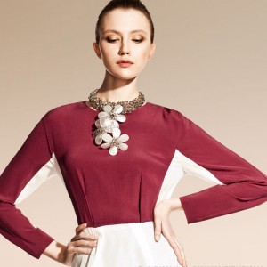 Lace Round Neckline Side-Slit Maxi Evening Dresses